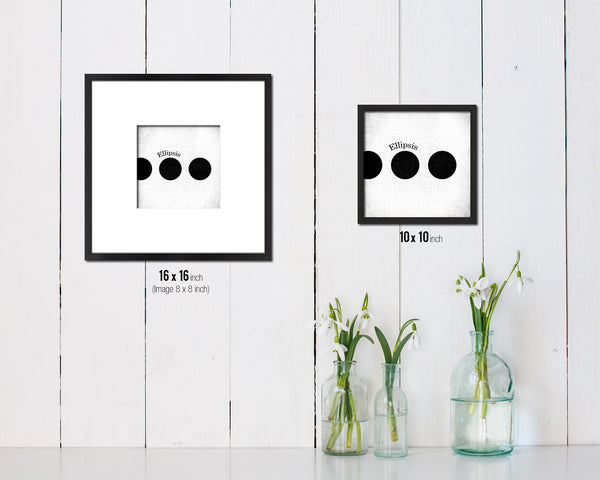 Ellipsis Punctuation Symbol Framed Print Home Decor Wall Art English Teacher Gifts