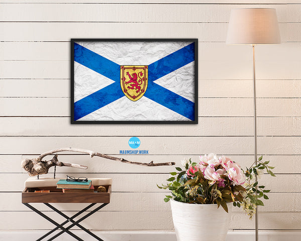 Nova Scotia Province City Canada Country Vintage Flag Wood Framed Prints Decor Wall Art Gifts