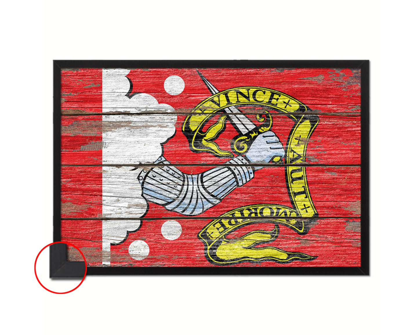 Bedford Wood Rustic Flag Wood Framed Print Wall Art Decor Gifts