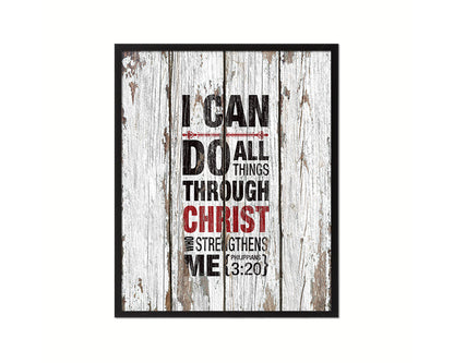 I can do all things through Christ who strengthens me, Philippians 3:20 Quote Framed Print Wall Art