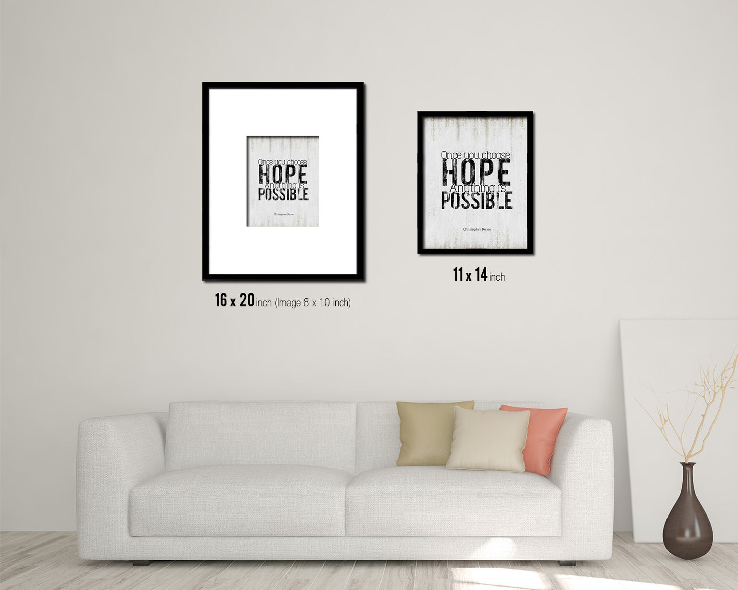 Once you choose hope anything is possible Quote Wood Framed Print Wall Decor Art