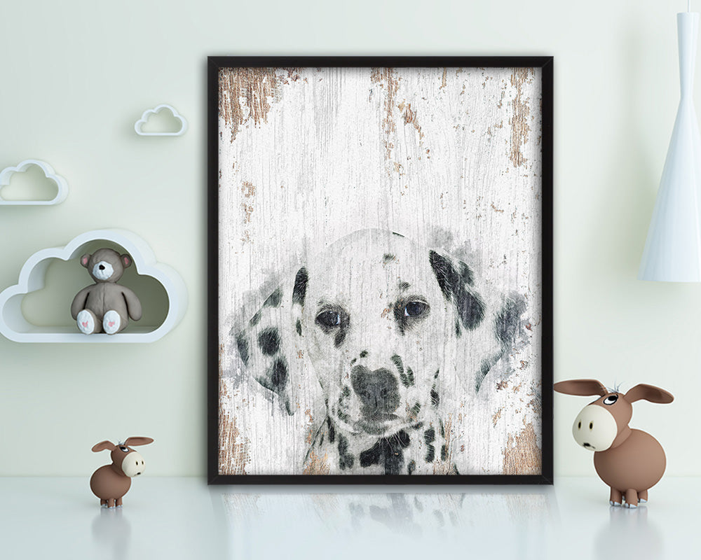 Dalmatian Dog Puppy Portrait Framed Print Pet Watercolor Wall Decor Art Gifts