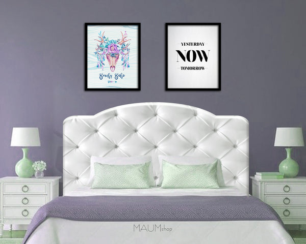 Yesterday Now Tomorrow Quote Framed Print Wall Decor Art Gifts
