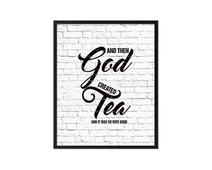 And then god created and it was so very good Quote Wood Framed Print Home Decor Wall Art Gifts