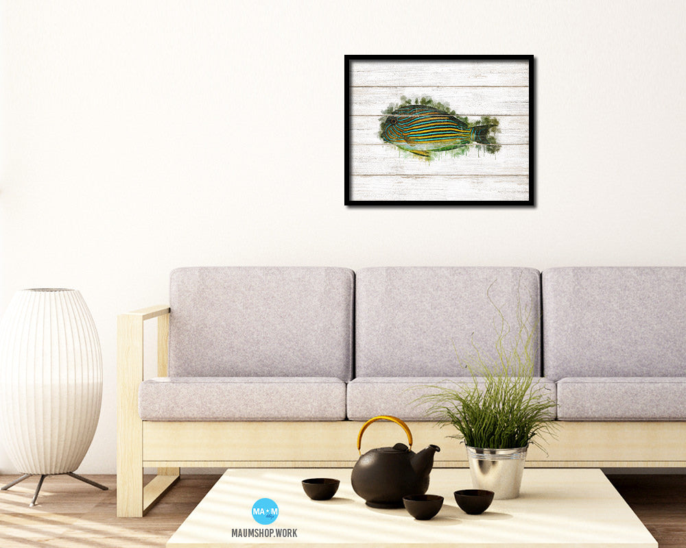 Tropical Fish Framed Print Modern Restaurant Sushi Bar Modern Watercolor Wall Art Decor