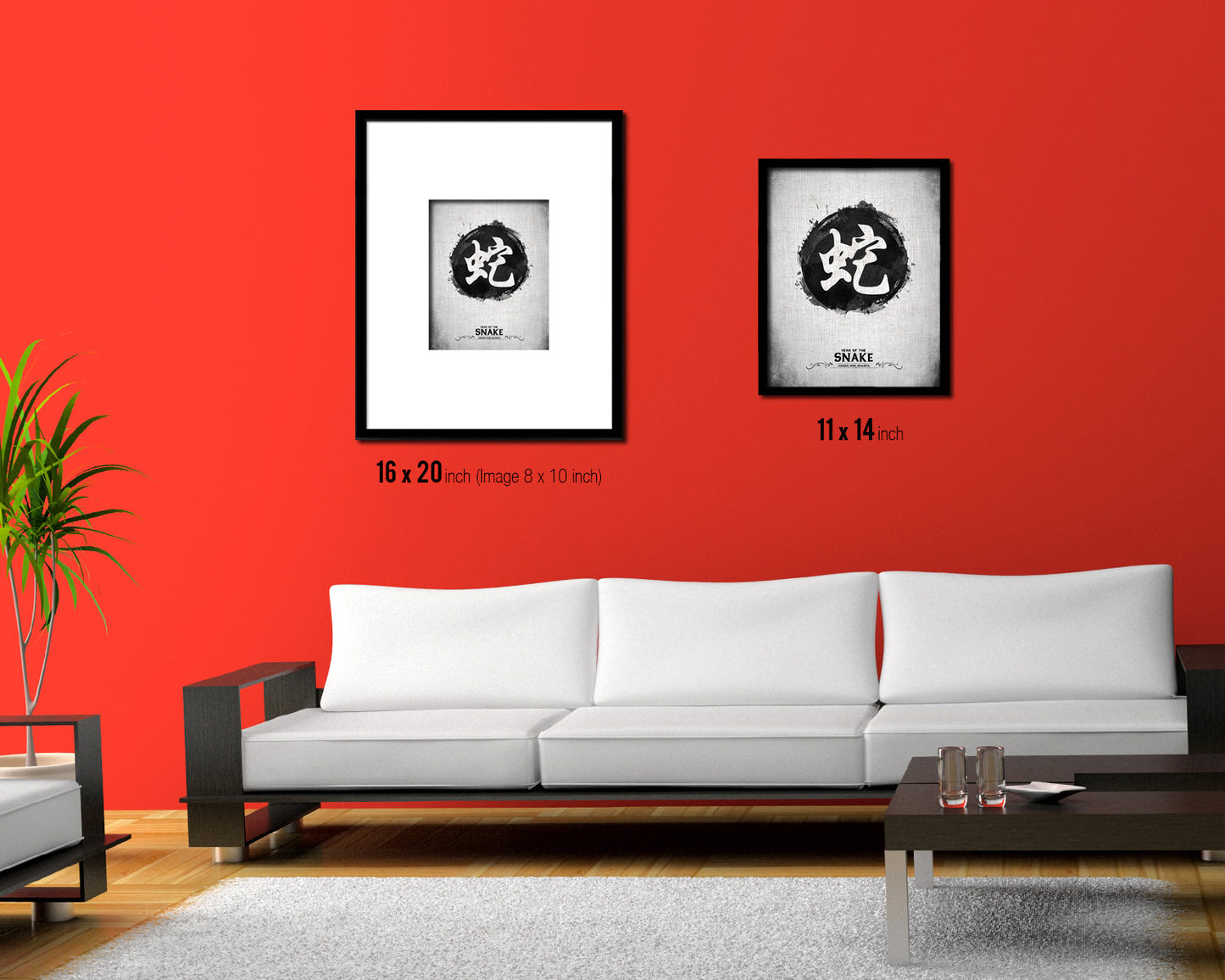Snake Chinese Zodiac Art Wood Framed Art Paper Prints Wall Art  Decor Gifts