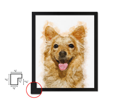 Terrier Dog Puppy Portrait Framed Print Pet Watercolor Wall Decor Art Gifts
