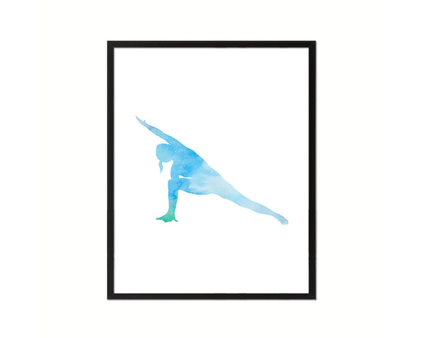 Extended Side Angle Pose Yoga Wood Framed Print Wall Decor Art Gifts