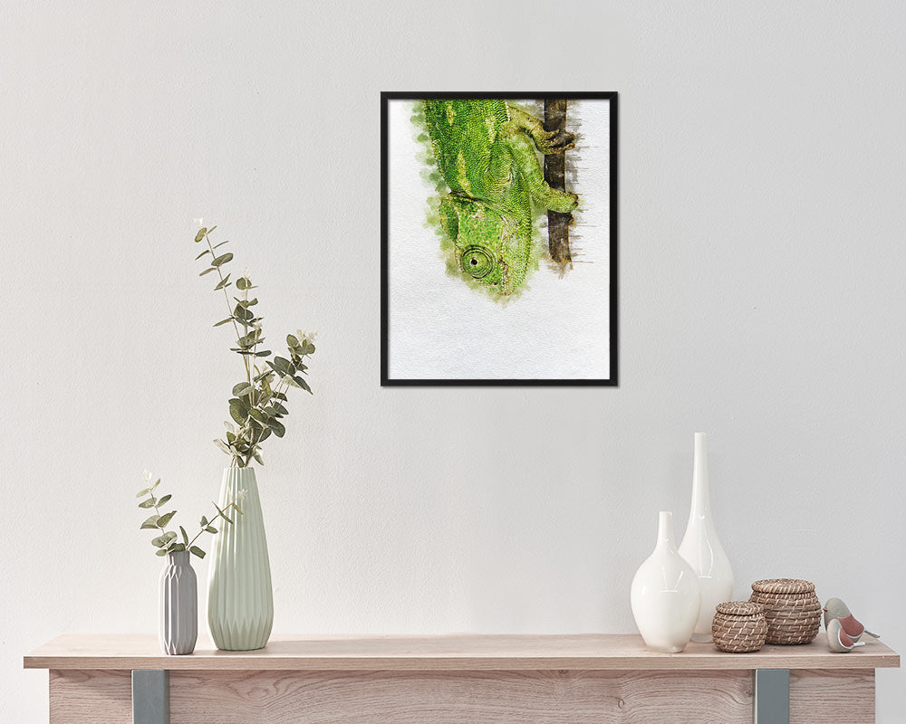 Chameleon Animal Painting Print Framed Art Home Wall Decor Gifts